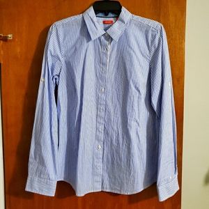 Fitted Stripe Button-Up